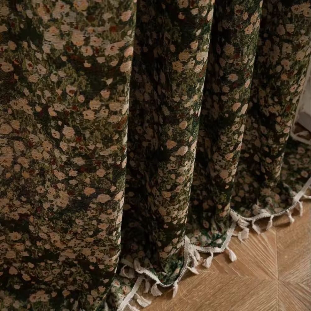 Vintage Bloemengordijn Franse Stijl Decoratief Microfiber