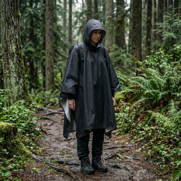 Waterdichte Regenponcho met Capuchon - 3-in-1 Outdoor Bescherming voor Wandelen Kamperen Tuin