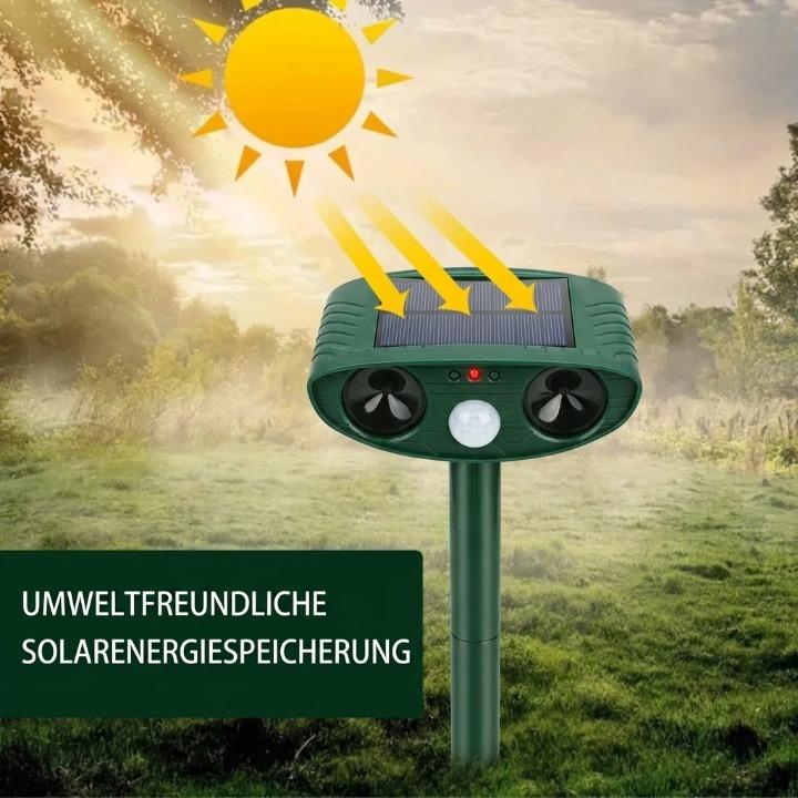 Dierenverschrikker op Zonne-Energie - PIR Bewegingssensor 110°, Bereik 9m, IP44 Weerbestendig voor Tuin en Erf
