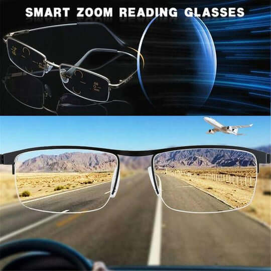Intelligente Progressieve Leesbril met Zelftonende Glazen en Blauwe Lichtfilter