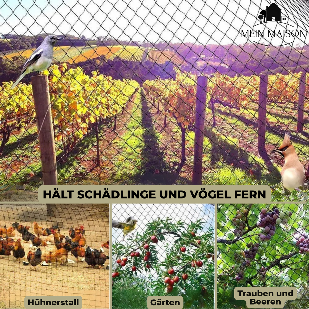 Tuinbeschermingsnet UV-Bestendig - Fijnmazig Insectengaas voor Planten, Struiken en Bomen - Plantenbescherming tegen Vogels en Ongedierte