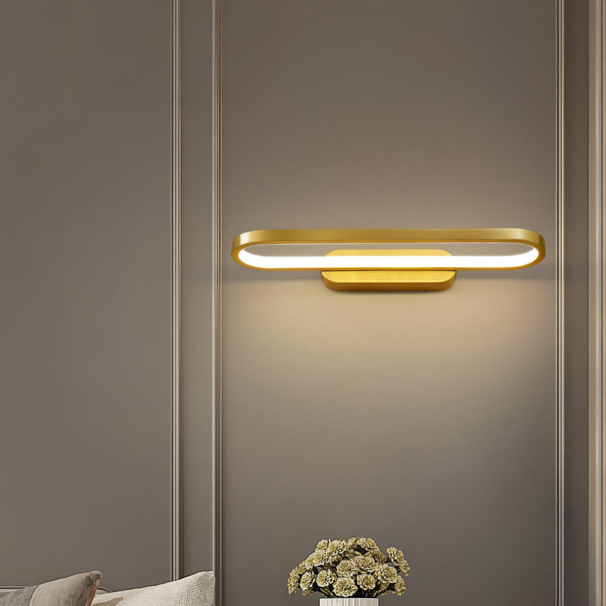 Wandlamp LED Messing Acryl Ovaal 40cm Warm Neutraal Koel Wit Badkamer Woonkamer