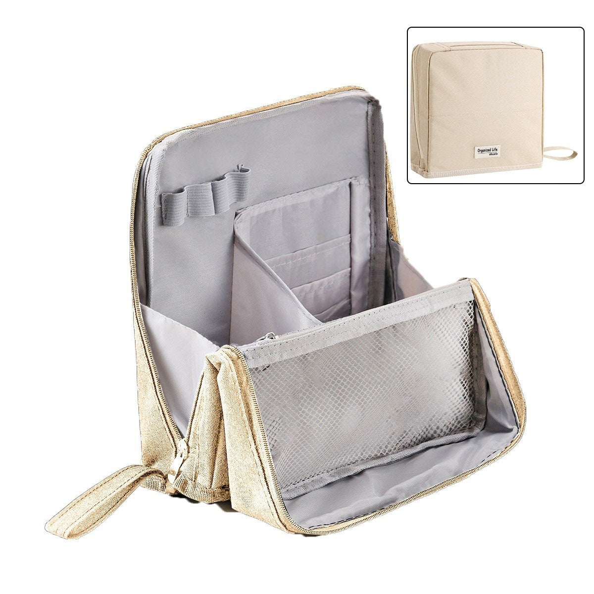 Georganiseerde Reiscosmeticatas - Compacte Make-up Organizer voor Onderweg