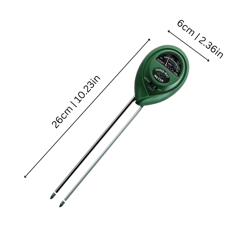 3-in-1 Bodemmeter Vocht Licht pH-Waarde Tuin Kamerplanten Bodemtester Plantverzorging Tuinieren Grondanalyse