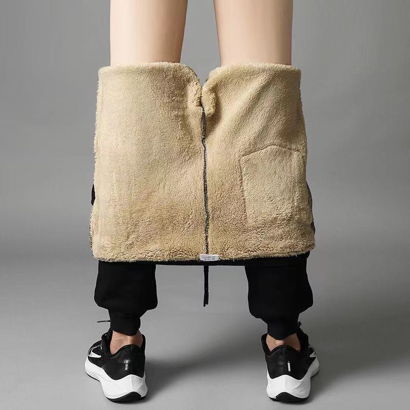 Gevoerde Winterbroek Heren Fleece Thermische Jogger met Trekkoord Elastische Taille voor Koude Dagen