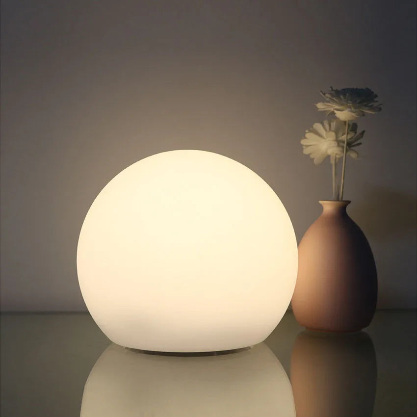 LED tafellamp draadloos oplaadbaar 16 kleuren kunststof bol nachtlamp sfeerlamp slaapkamer woonkamer RGB lamp