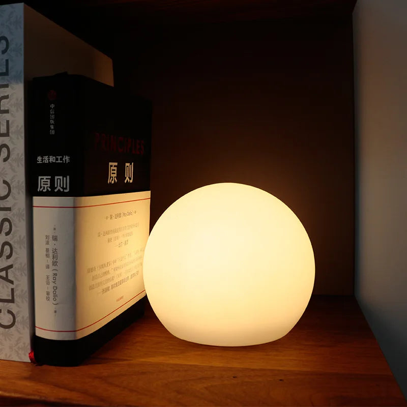 LED tafellamp draadloos oplaadbaar 16 kleuren kunststof bol nachtlamp sfeerlamp slaapkamer woonkamer RGB lamp