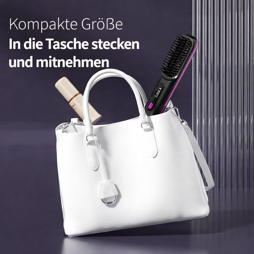Draadloze Stijltang met Keramische Platen en Ionentechnologie - USB Oplaadbaar met LCD Scherm - Compacte Haarstijler voor Onderweg