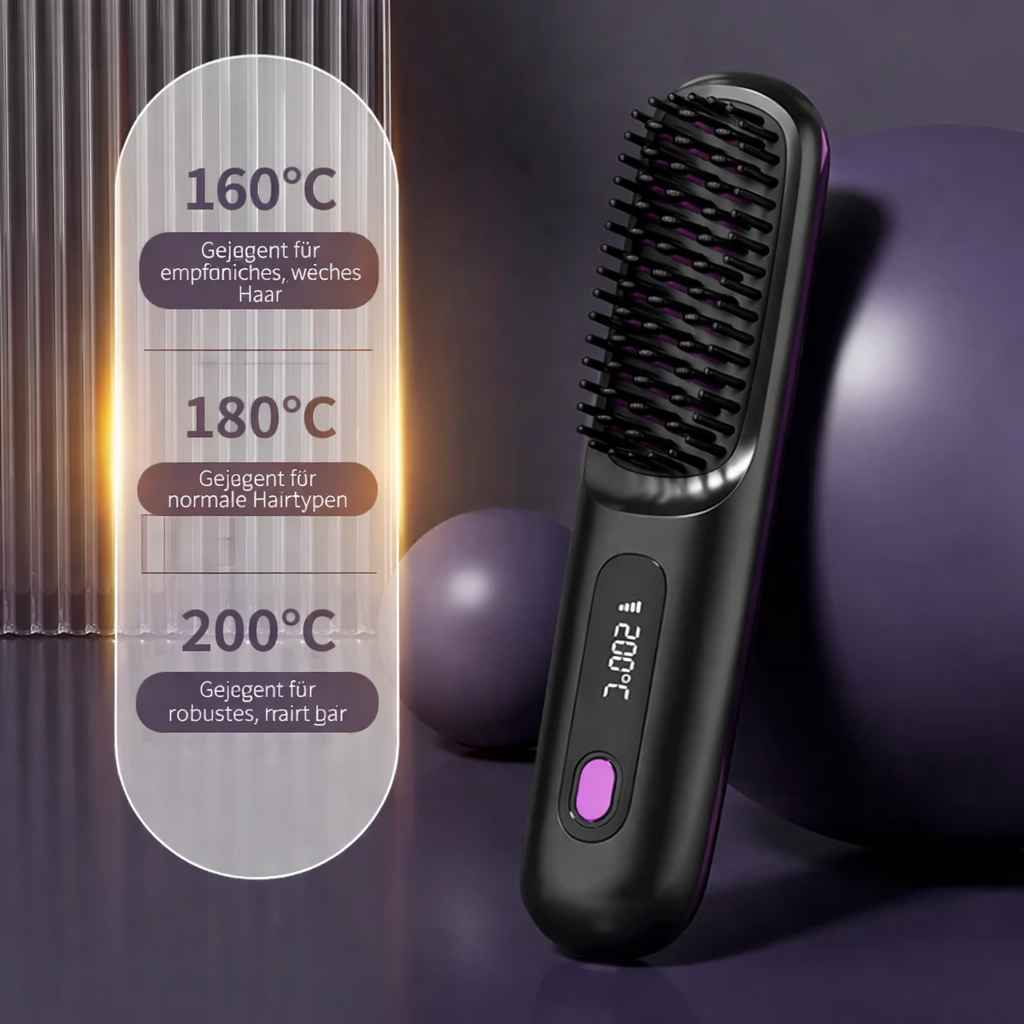 Draadloze Stijltang met Keramische Platen en Ionentechnologie - USB Oplaadbaar met LCD Scherm - Compacte Haarstijler voor Onderweg
