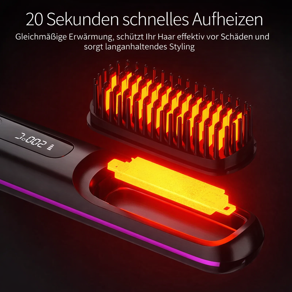 Draadloze Stijltang met Keramische Platen en Ionentechnologie - USB Oplaadbaar met LCD Scherm - Compacte Haarstijler voor Onderweg