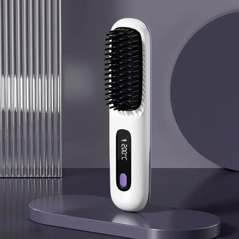 Draadloze Stijltang met Keramische Platen en Ionentechnologie - USB Oplaadbaar met LCD Scherm - Compacte Haarstijler voor Onderweg