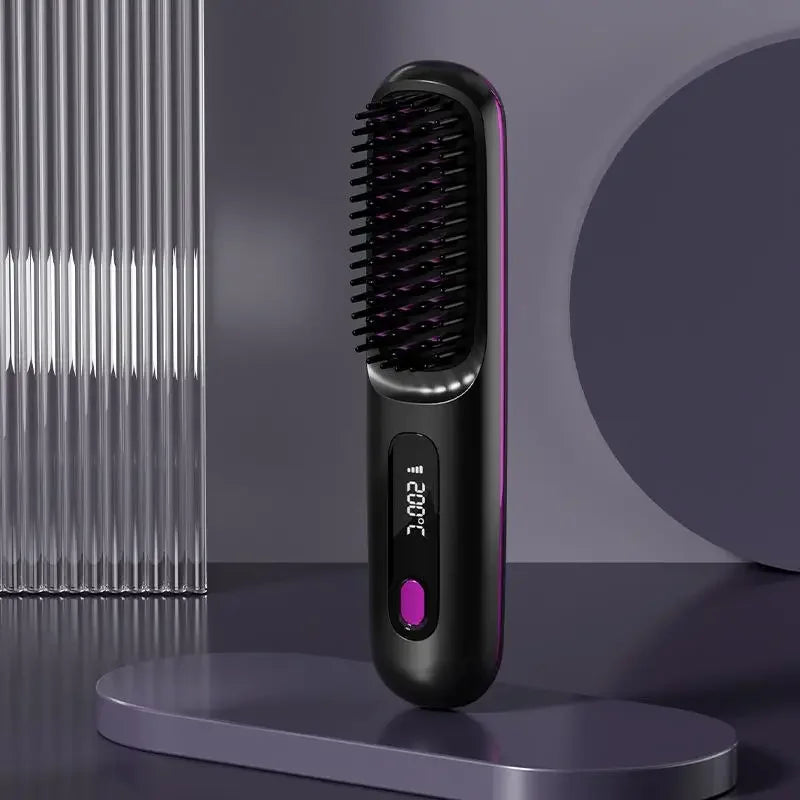 Draadloze Stijltang met Keramische Platen en Ionentechnologie - USB Oplaadbaar met LCD Scherm - Compacte Haarstijler voor Onderweg