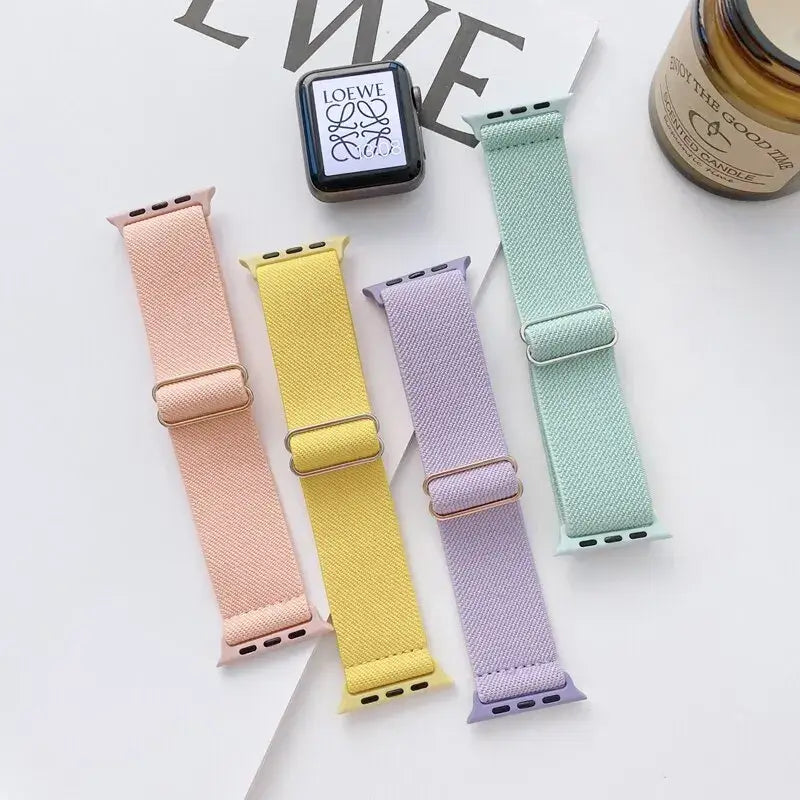 Elastische Nylon Smartwatchband Verwisselbaar Polsbandje Comfortabel Duurzaam Design Sportief Actief