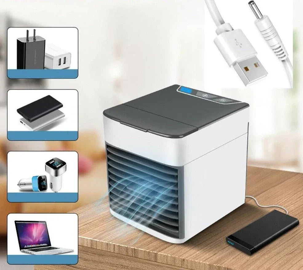 Persoonlijke Luchtkoeler USB Mini Airconditioner 3 Standen Verdamping Bevochtiger Nachtlampje Bureau Kantoor