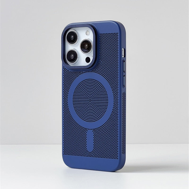 Warmteafvoerende Telefoonhoes MagSafe iPhone 14 15 16 met Camera Bescherming TPU Grip Magnetisch Slank
