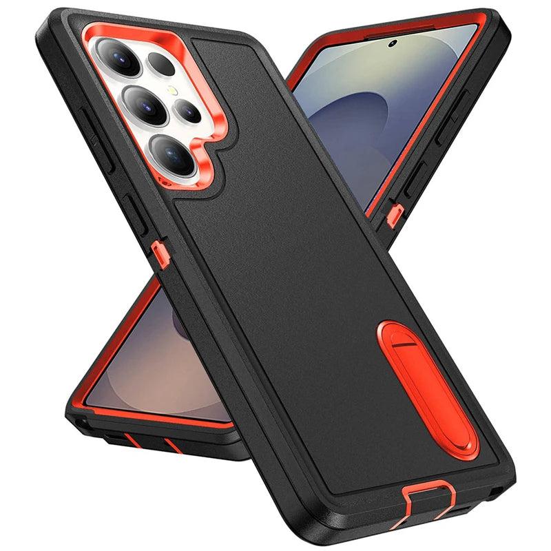 Robuuste Telefoonhoes met Standaard voor Galaxy S23-S26 - Militaire Bescherming Camera Schokbestendig