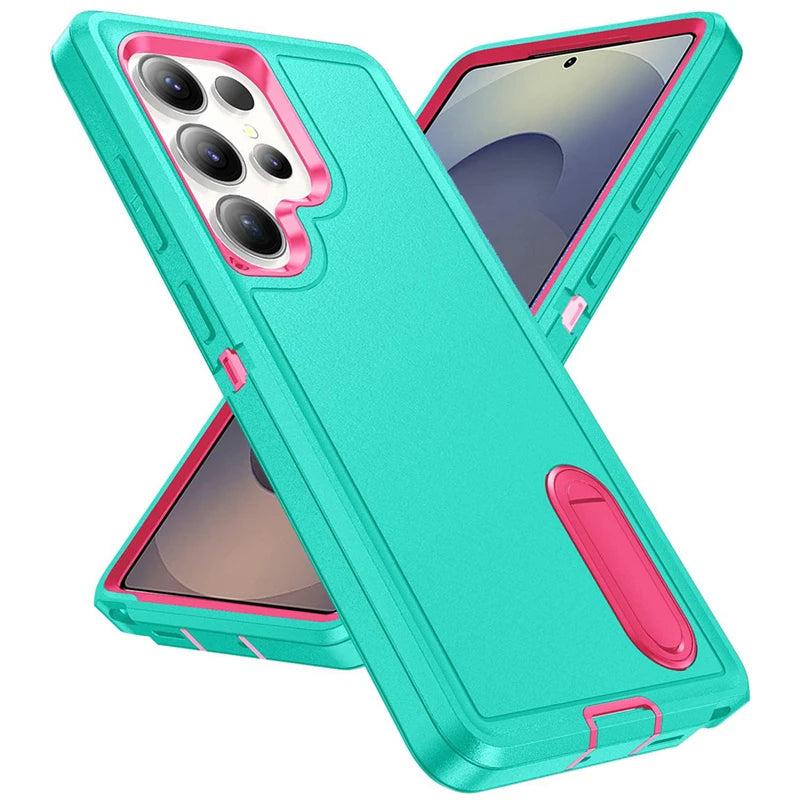 Robuuste Telefoonhoes met Standaard voor Galaxy S23-S26 - Militaire Bescherming Camera Schokbestendig