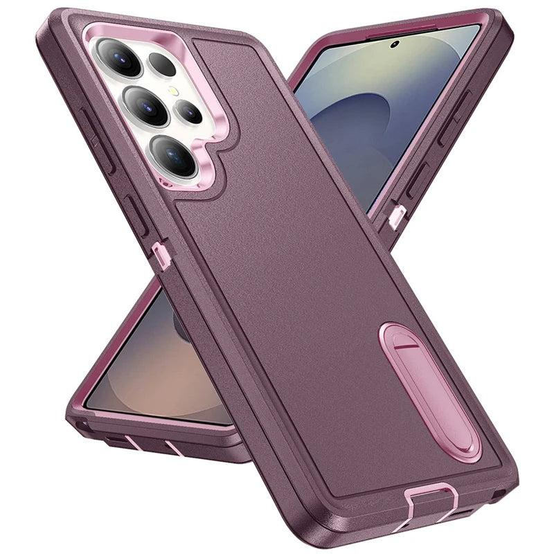 Robuuste Telefoonhoes met Standaard voor Galaxy S23-S26 - Militaire Bescherming Camera Schokbestendig