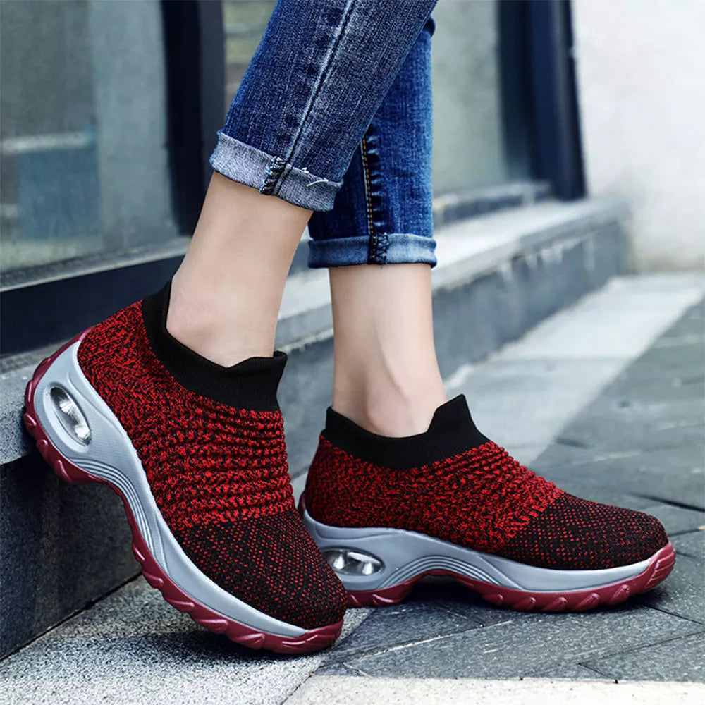 Dames Sneakers Luchtkussen Zool Steunend Wandelschoenen Optimaal Comfort Stabiliteit Dagelijks Sportief