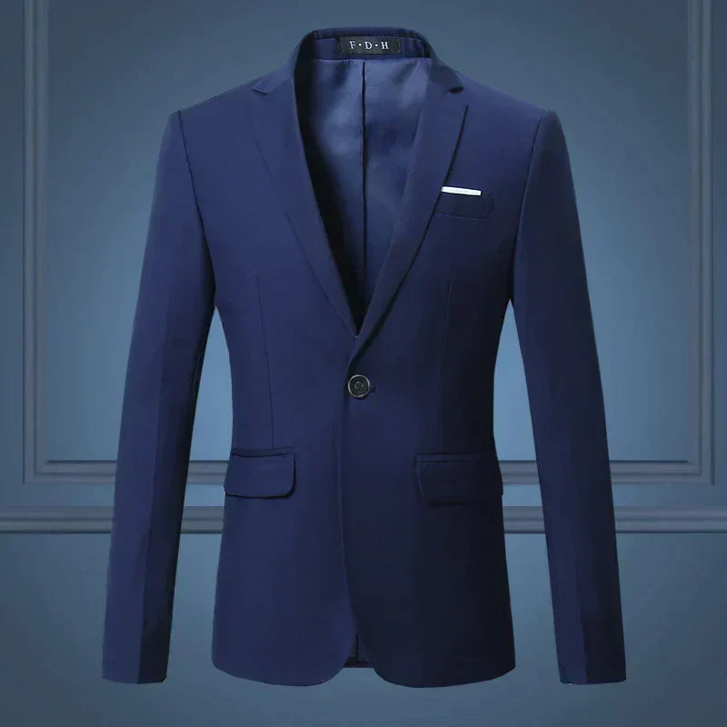 Stijlvol Herenblazer Colbert Slim Fit Business Formele Gelegenheden Comfortabel Premium Polyester Zakelijk