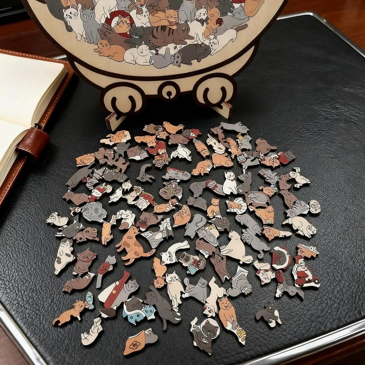 Houten Kattenpuzzel 135 Stukjes - Mooi Decoratief Legpuzzel voor Ontspanning en Interieur