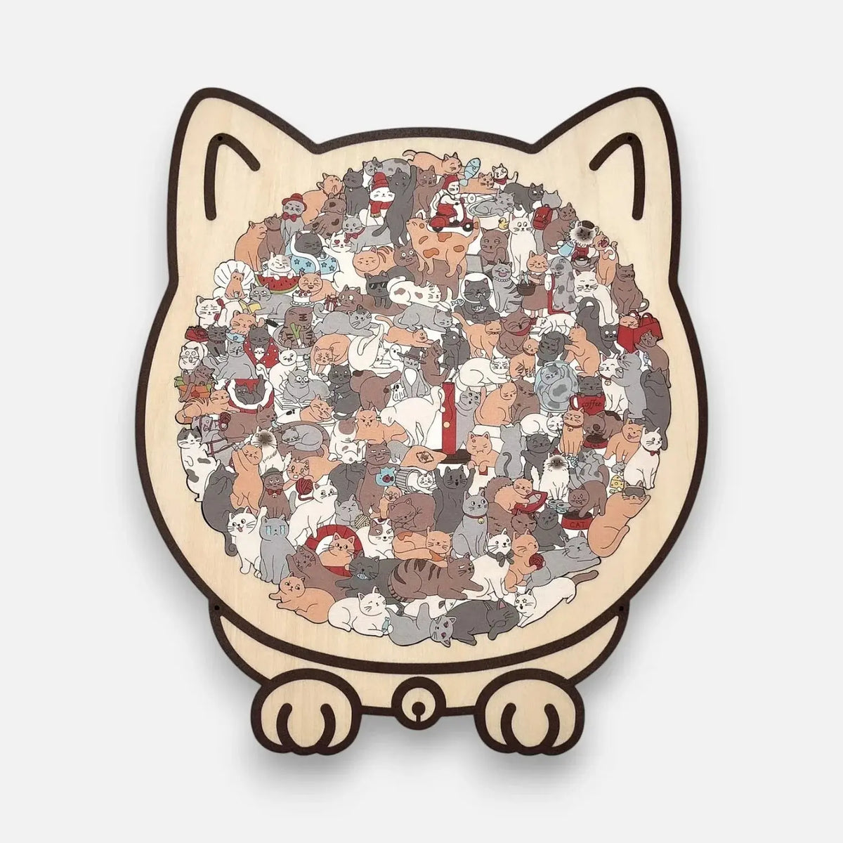 Houten Kattenpuzzel 135 Stukjes - Mooi Decoratief Legpuzzel voor Ontspanning en Interieur