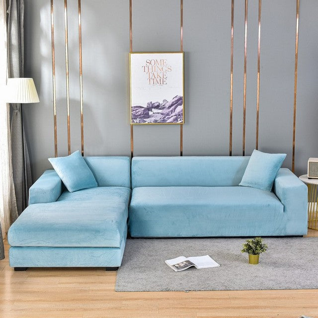 Elastische Bankhoes Fluweel Volledig Bescherming Zitbank Frame Universeel Pasvorm Zacht Stijlvol Woonkamer