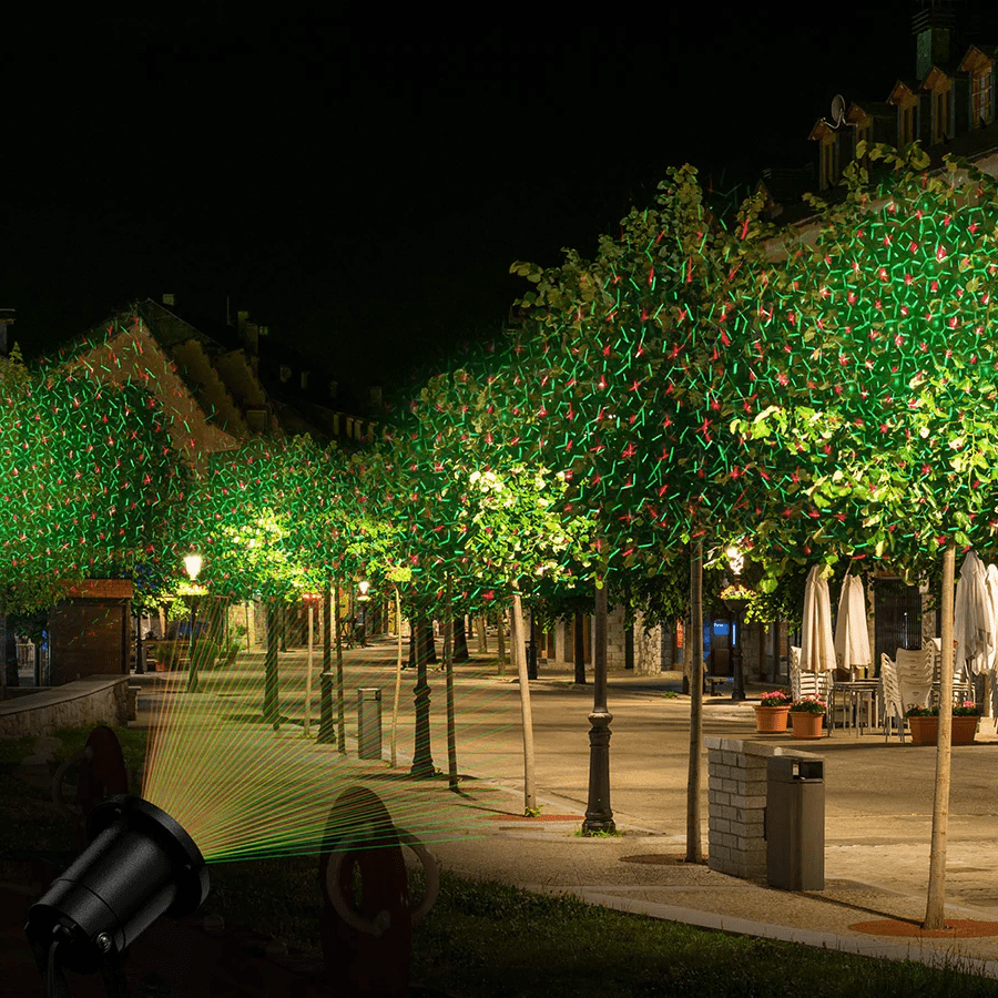 Laser Projector Buitenverlichting Rood Groen Patroon Waterdicht Timer Feestverlichting voor Tuin Gevel