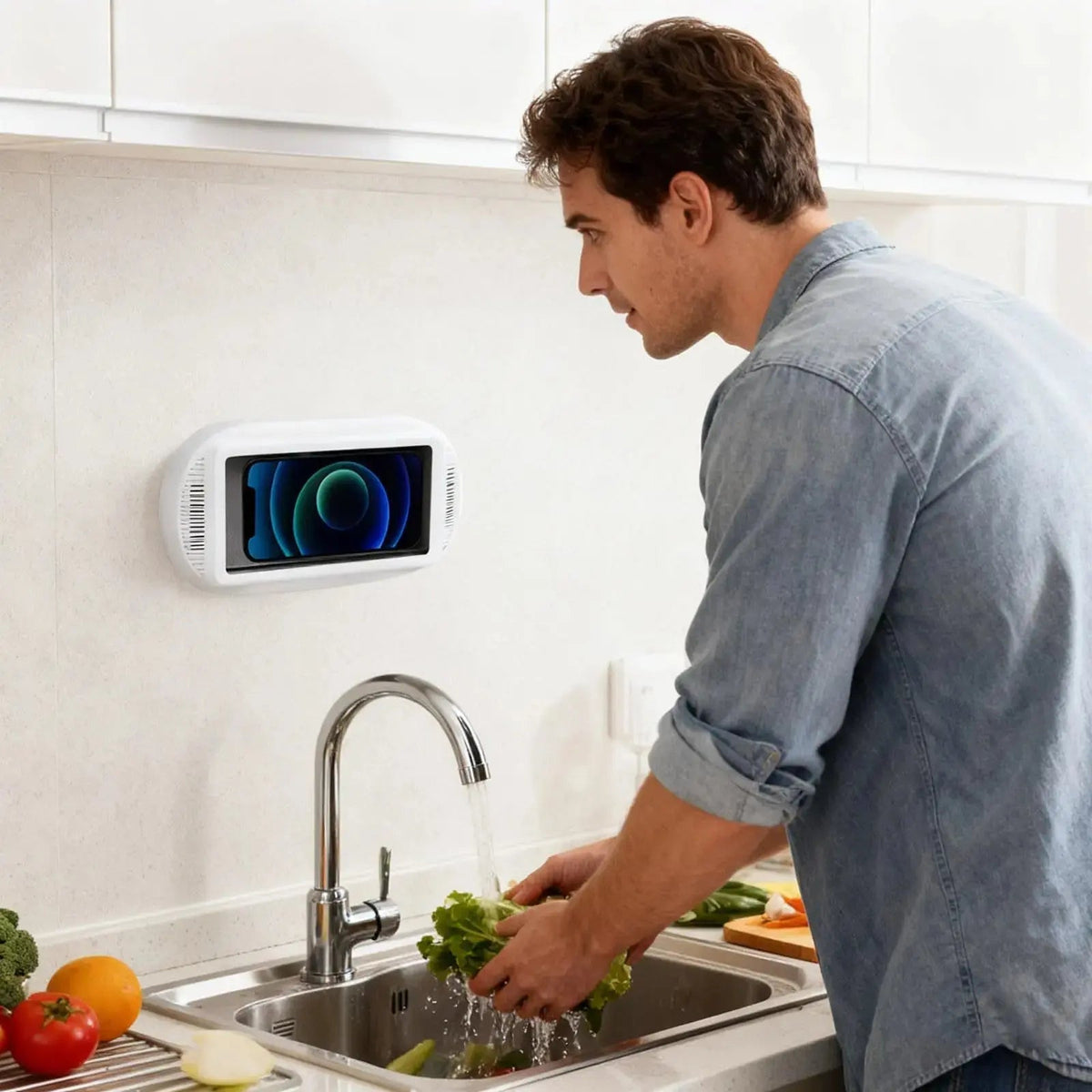 Waterdichte Telefoonhouder voor Douche met Verstelbare Rotatie en Wandmontage