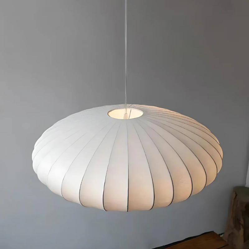 Japandi Hanglamp Zijde Wabi-Sabi Stijl - Minimalistische Kroonluchter met Natuurlijke Uitstraling 30 cm