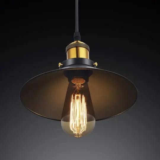 Moderne Scandinavische Industriële Hanglamp - Zwart met Gouden Accenten