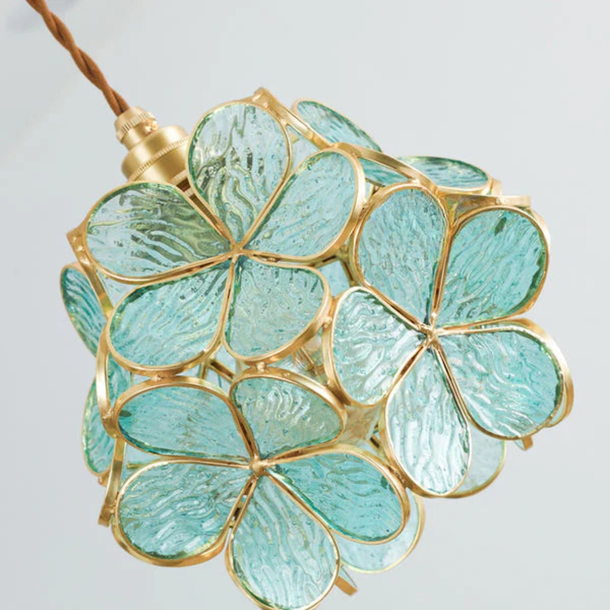 Floyem Flower Hanglamp Glas Messing Goud E27 Eettafel Slaapkamer Vintage Design Hanglamp Bloemvorm