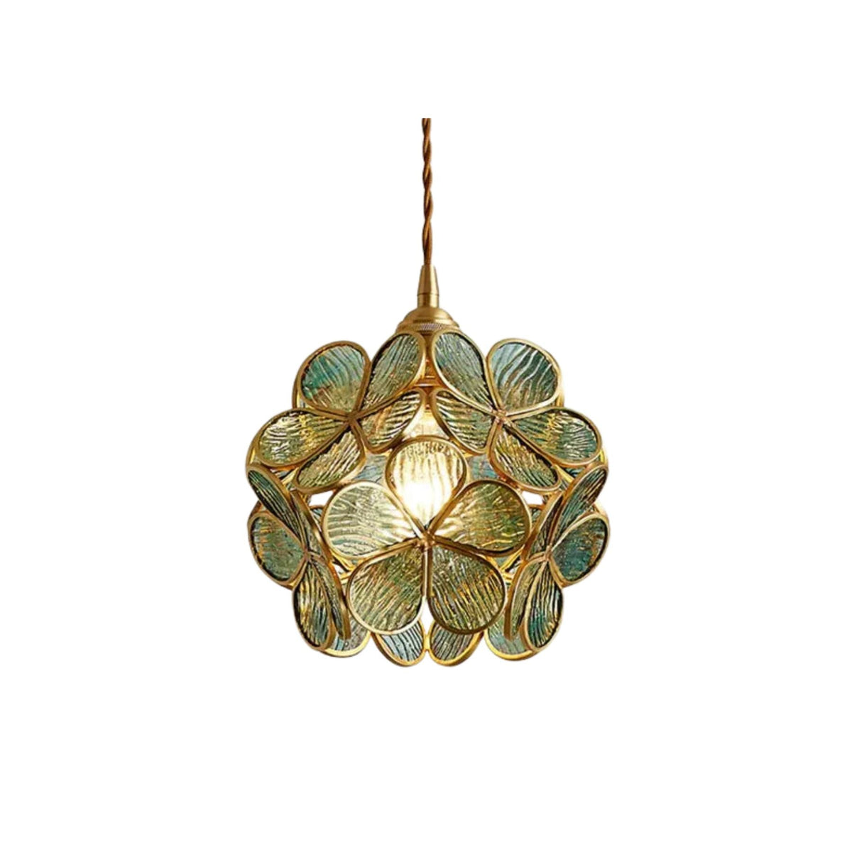 Floyem Flower Hanglamp Glas Messing Goud E27 Eettafel Slaapkamer Vintage Design Hanglamp Bloemvorm