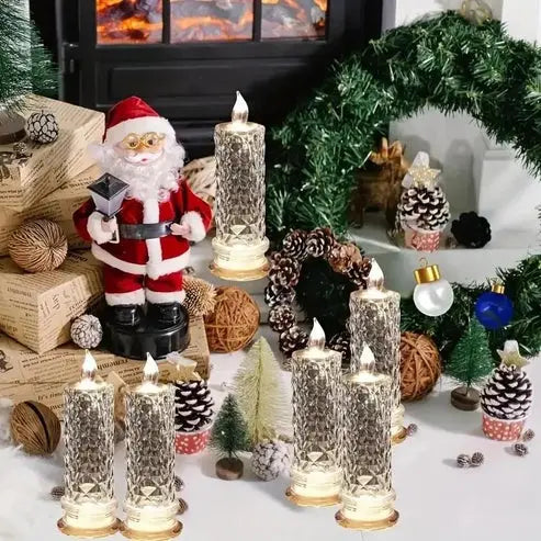 LED Kristallen Kaarsen Set - 4 Stuks met Sprankelend Licht voor Feestelijke Sfeer