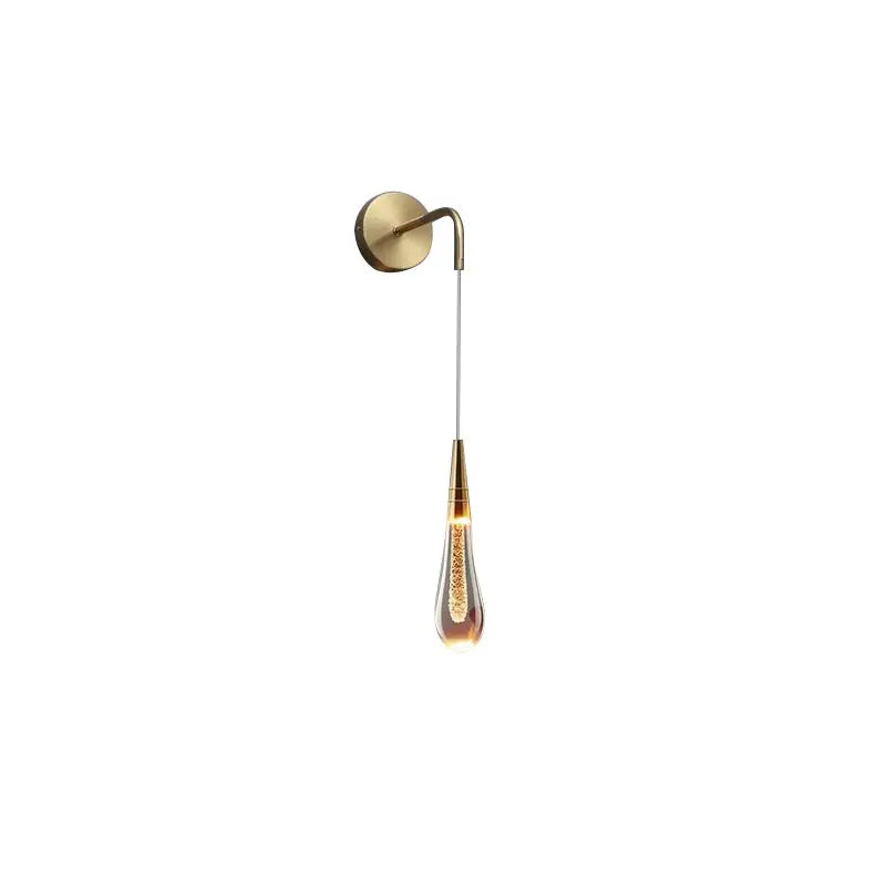 Glazen Druppelvormige Wandlamp LED met Metalen Montuur - Moderne Glas-Metaal Wandverlichting voor Slaapkamer, Woonkamer en Gang - Verstelbare Lichtkleur Warm Wit Neutraal Koel Wit