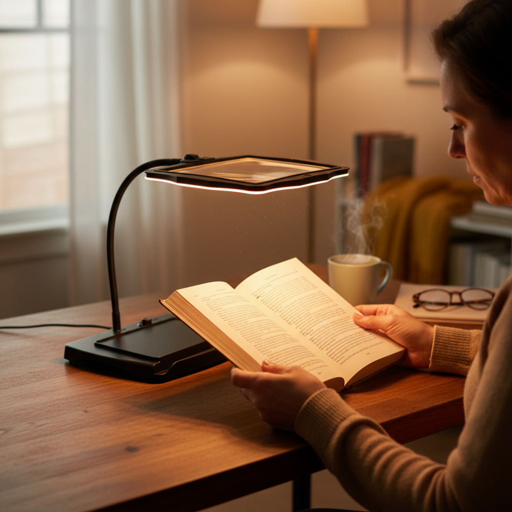 Verstelbare LED-bureaulamp met 3x Vergrootglas Zwanenhals Leeslamp voor Handwerk Lezen Hobby Knutselen