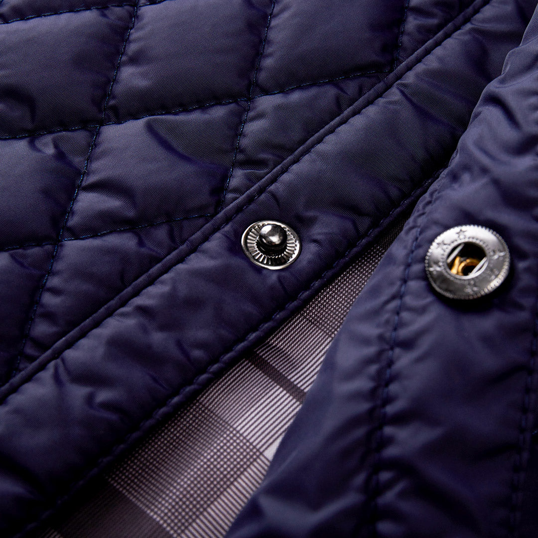 Gewatteerd Winterjack Heren Navy Polyester Waterafstotend Comfortabel Outdoor Jas voor Herfst Winter