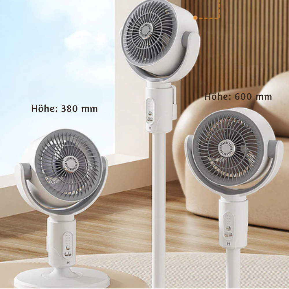 Stille Staande Ventilator 10W met Afstandsbediening en 5 Snelheden - Verstelbare Hoogte - Ideaal Kantoorventilator