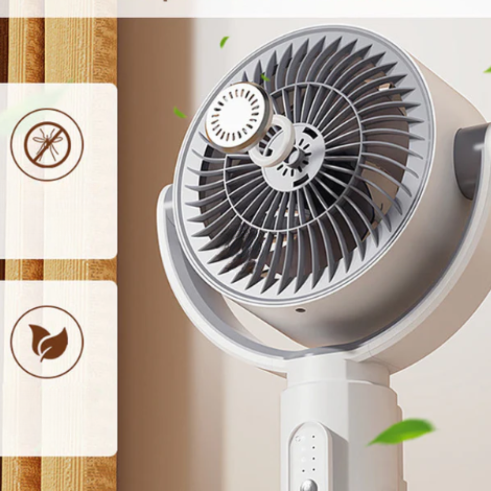 Stille Staande Ventilator 10W met Afstandsbediening en 5 Snelheden - Verstelbare Hoogte - Ideaal Kantoorventilator