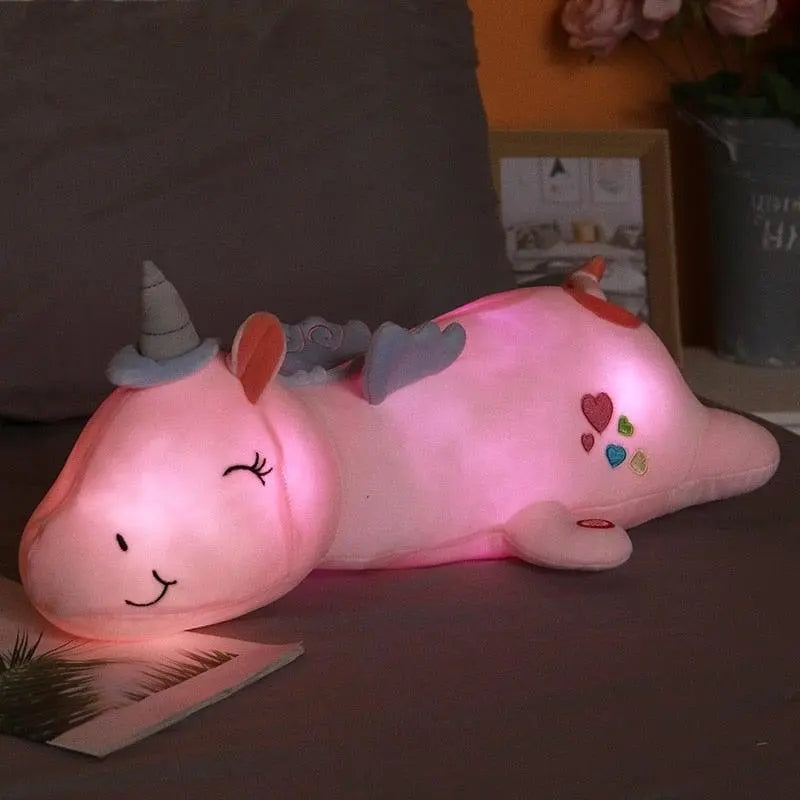 Lichtgevende Pluche Eenhoorn met LED-verlichting voor Kinderen - Knuffel & Nachtlampje in Één