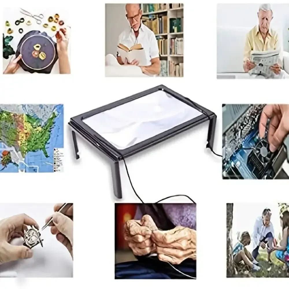 Opvouwbare Tafelvergrootglas met LED Verlichting Handsfree Leeshulp voor Lezen Hobby en Precisiewerk