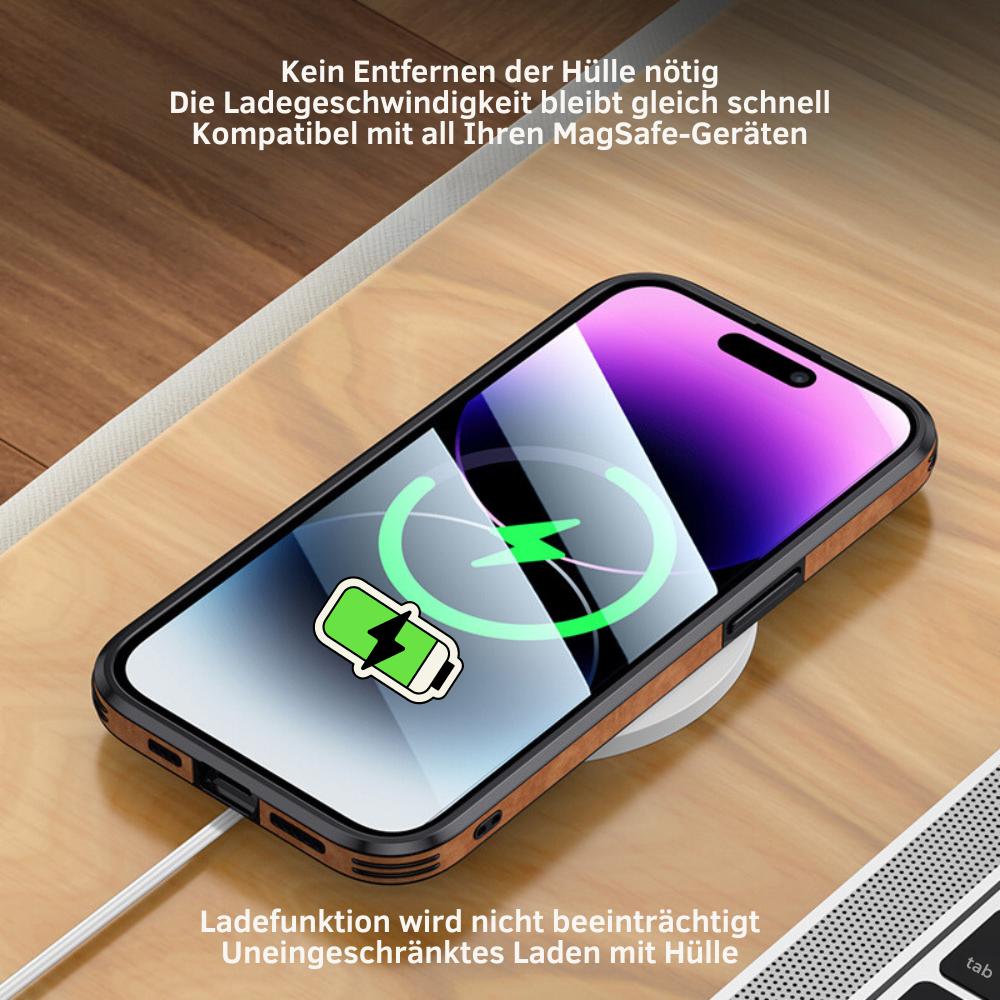 Smartphone Hoesje in Leerlook - Slank Design met Valbescheming & MagSafe-Compatibiliteit voor iPhone 16/15/14/13/12