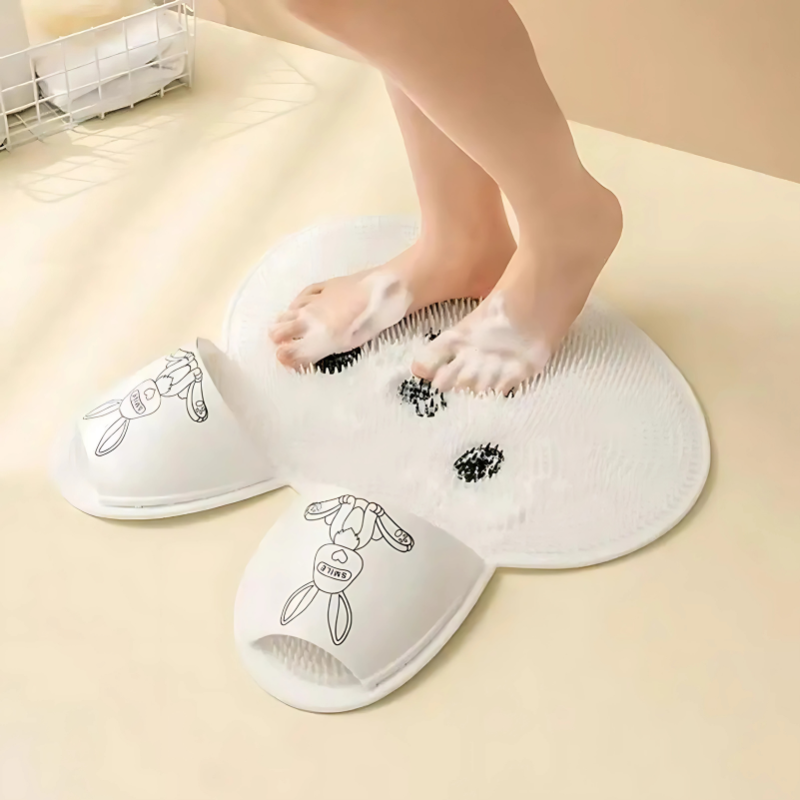 Antislip Douchmat Haas met Massage Nopjes Voetverzorging Badkamermat Siliconen Kind Volwassen Badkamer