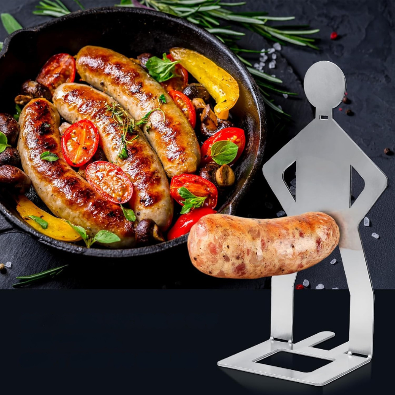 RVS Worsthouder Set 2 Stuks BBQ Grillrek Hotdog Houder Barbecue Accessoire Outdoor Camping Tuin Picknick