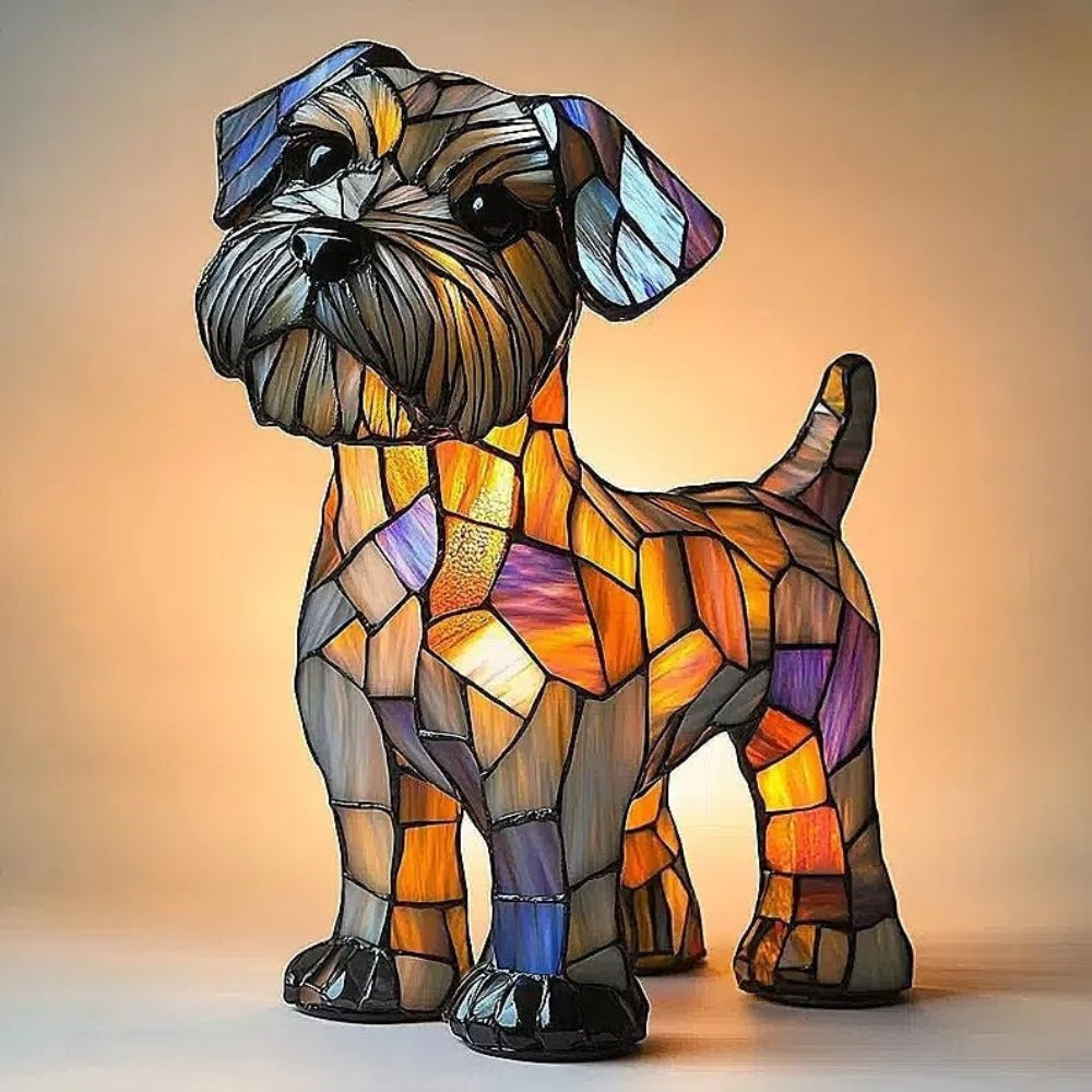 Hondenlamp Fido Terrier - Decoratieve Zonne-energie LED Lamp met Terriër Motief