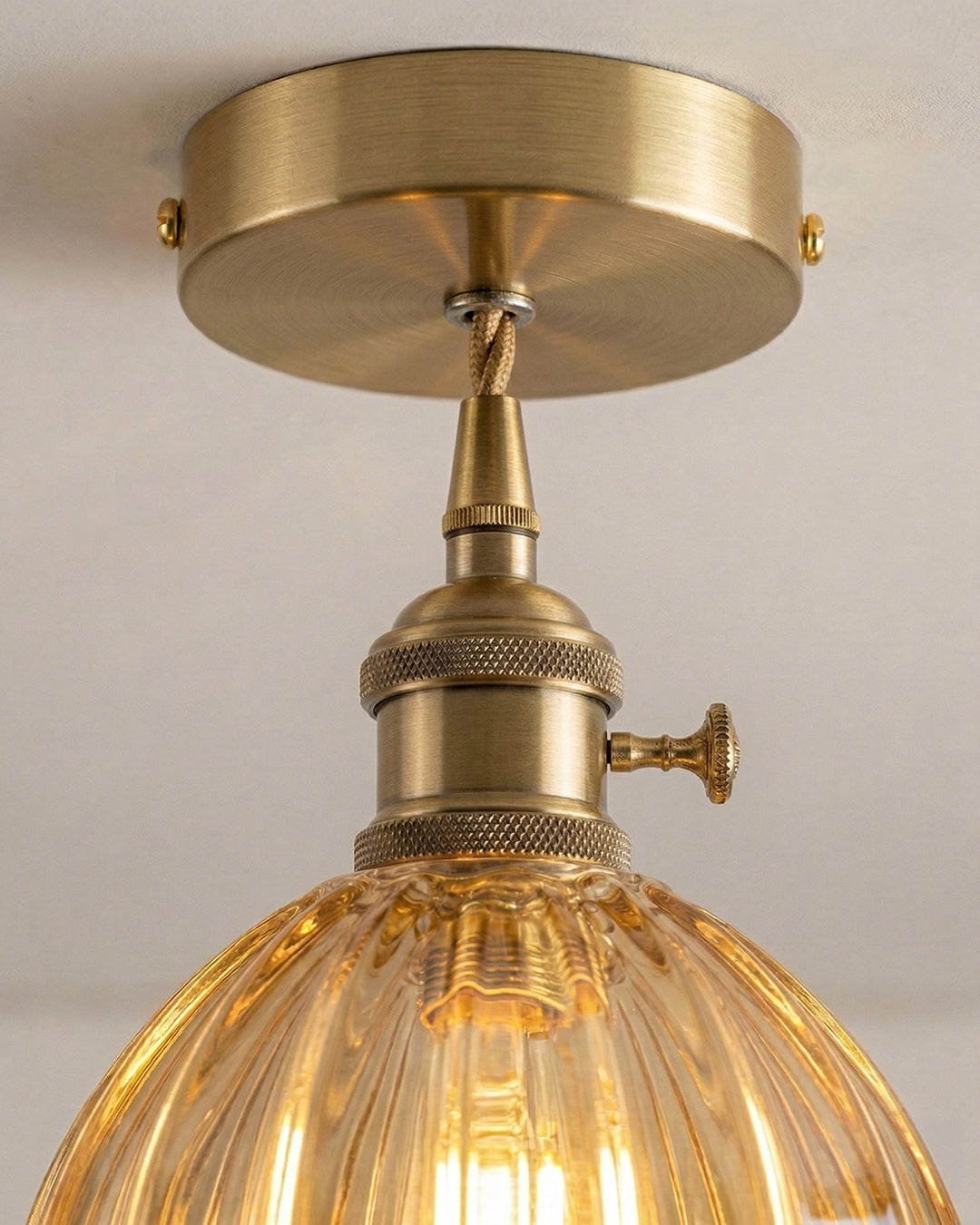 MAREN Hanglamp - Japanse Bloemvormige Glazen Lamp met Zacht Diffuus Licht - Verkrijgbaar in Groen, Transparant, Amber en Rookgrijs - Ø12cm x H18cm