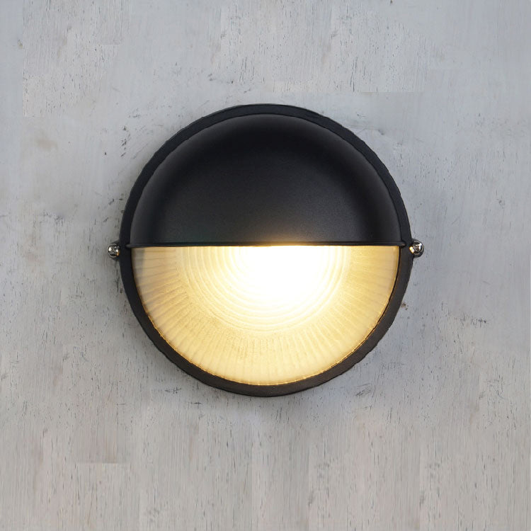 Vintage Buitenlamp Messing met Glazen Kap - Wandverlichting voor Terras & Tuin