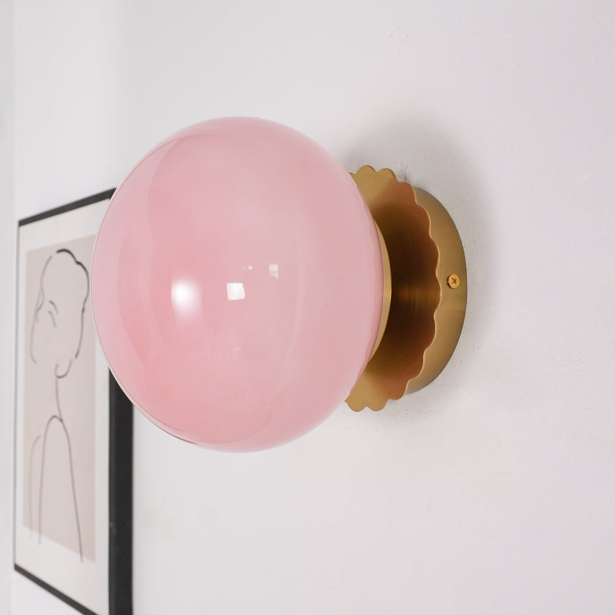 Glazen Wandlamp met Gekleurde Diffuser - Dimbare Armatuur Wand & Plafond Converteerbaar