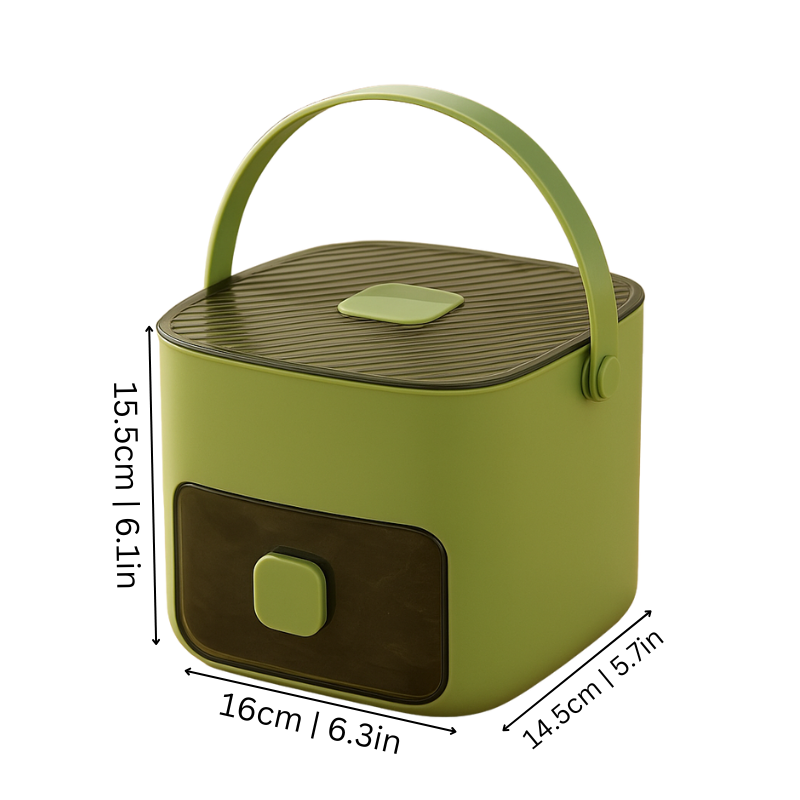 IJsblokjesmaker met Drukknop Snelontgrendeling Draagbaar Groen Wit voor Keuken Picknick Camping BBQ Outdoor