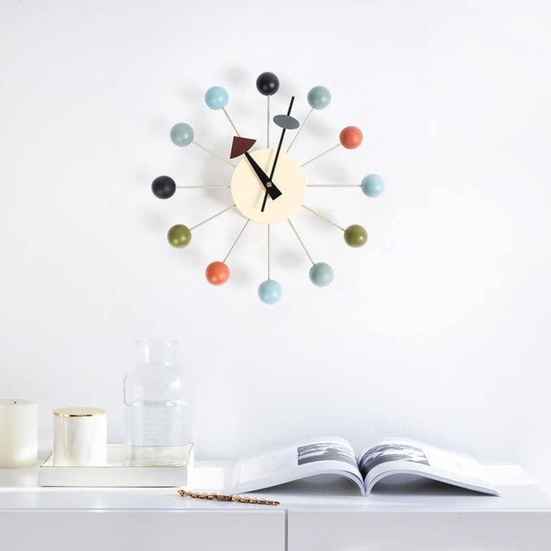 Abstracte 3D-Bal Wandklok - Scandinavisch Minimalistisch Design 32 cm Siliconen Quartz Stille Uurwerk Decoratief Interieur Zwart Grijs